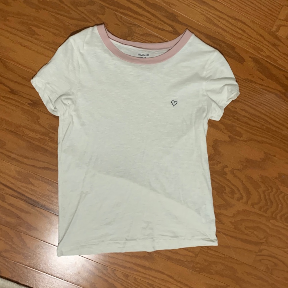 Madewell whisper cotton heart tee- never worn
